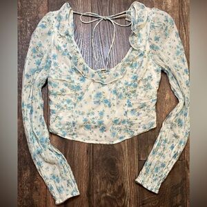 Free people Floral Ruffle Women's Top NWT